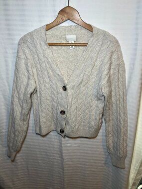 H&M Cream Cable Knit Cardigan Size XS